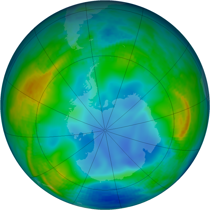 Antarctic ozone map for 04 June 1987